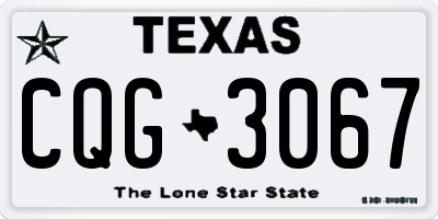 TX license plate CQG3067