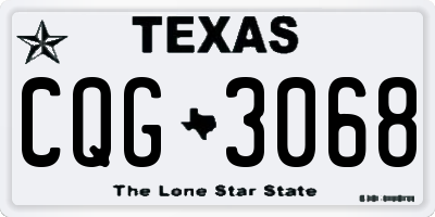 TX license plate CQG3068