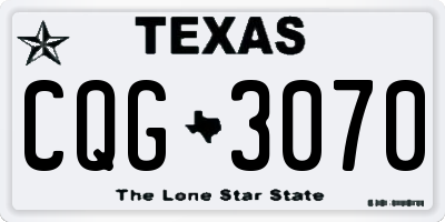 TX license plate CQG3070