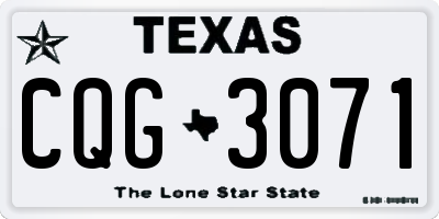 TX license plate CQG3071