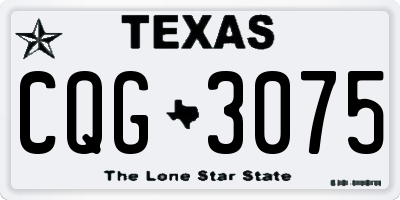 TX license plate CQG3075