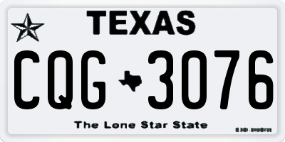TX license plate CQG3076