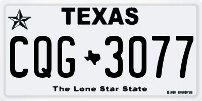TX license plate CQG3077