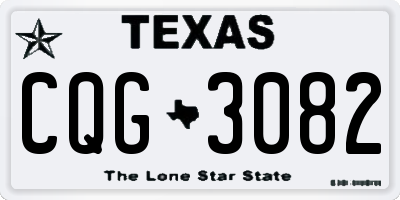 TX license plate CQG3082