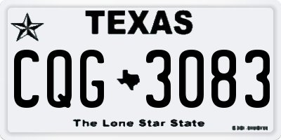 TX license plate CQG3083