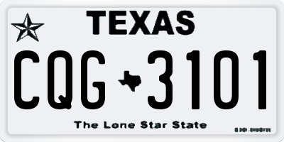 TX license plate CQG3101