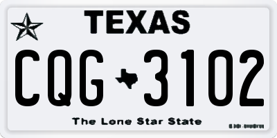 TX license plate CQG3102