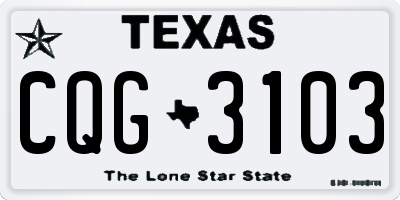 TX license plate CQG3103