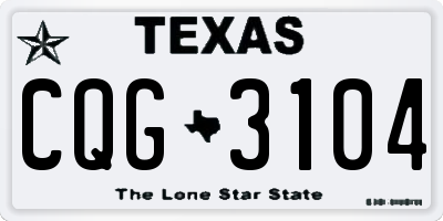 TX license plate CQG3104