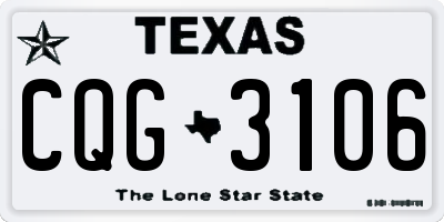 TX license plate CQG3106