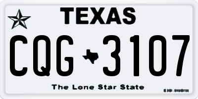 TX license plate CQG3107