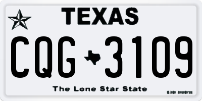 TX license plate CQG3109
