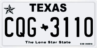 TX license plate CQG3110