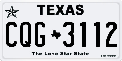 TX license plate CQG3112