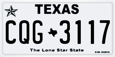 TX license plate CQG3117
