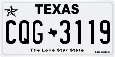 TX license plate CQG3119