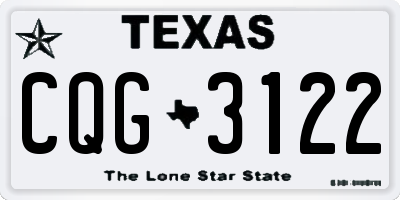 TX license plate CQG3122
