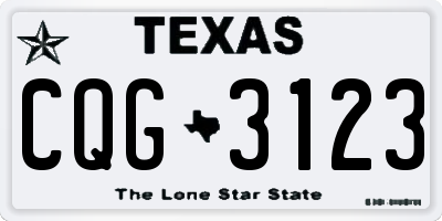TX license plate CQG3123