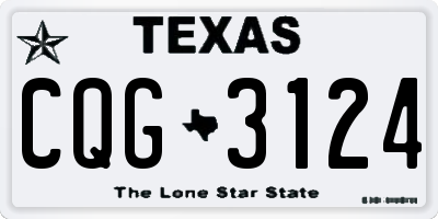 TX license plate CQG3124