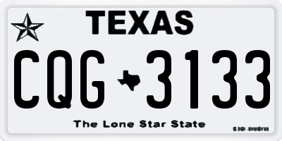 TX license plate CQG3133