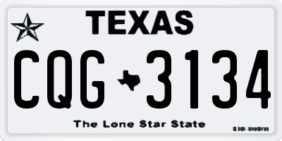TX license plate CQG3134