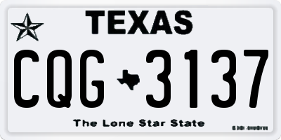 TX license plate CQG3137