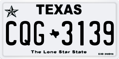 TX license plate CQG3139