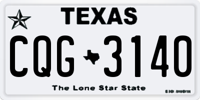 TX license plate CQG3140