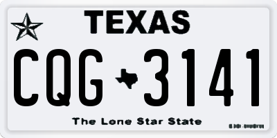 TX license plate CQG3141