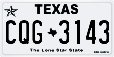 TX license plate CQG3143
