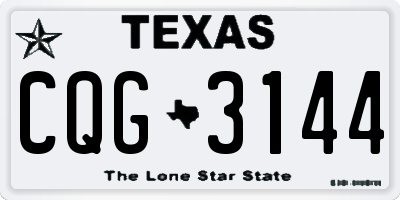 TX license plate CQG3144