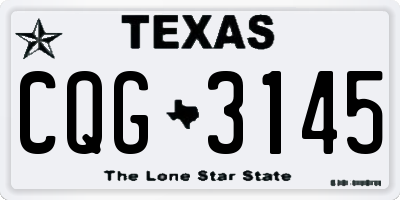 TX license plate CQG3145