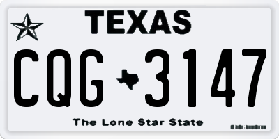 TX license plate CQG3147