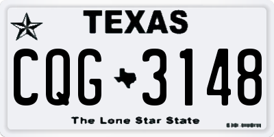 TX license plate CQG3148