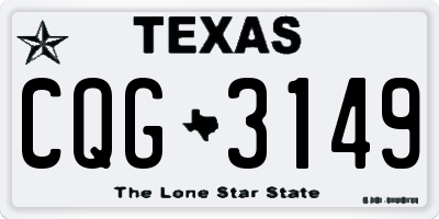 TX license plate CQG3149