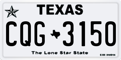 TX license plate CQG3150