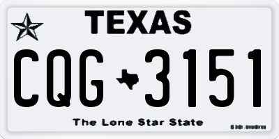 TX license plate CQG3151