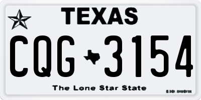 TX license plate CQG3154