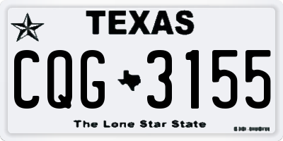 TX license plate CQG3155
