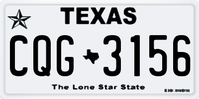 TX license plate CQG3156