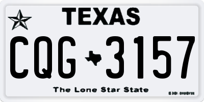 TX license plate CQG3157