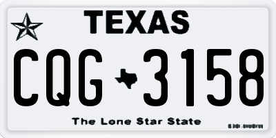 TX license plate CQG3158