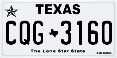 TX license plate CQG3160