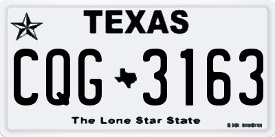 TX license plate CQG3163