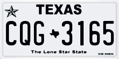 TX license plate CQG3165