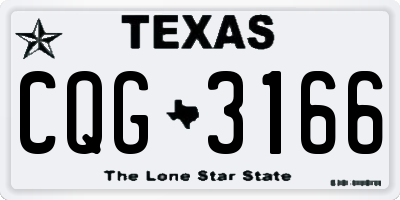 TX license plate CQG3166