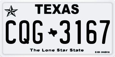 TX license plate CQG3167