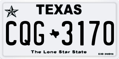 TX license plate CQG3170