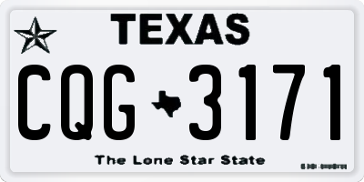 TX license plate CQG3171
