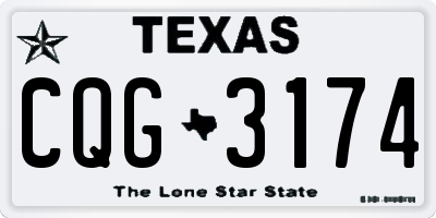 TX license plate CQG3174